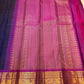 Gold zari border on royal blue handwoven pure silk Kanchipuram saree with Kamalam butta