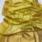 Turmeric Gold Chanderi silk saree pallu showing antique-gold woven field with fine geometric texture