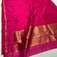 Small gold-toned floral motifs on pink Chanderi silk
