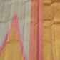 Gold Handwoven Pure Silk Kanjipuram Saree with Ettukol Weave and Beige Border