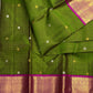 Gold and silver Sona Rupa mini buttas on green Zari Kattam checks