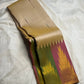 Eight-flame ettukol motifs on golden ivory Kancheepuram silk saree border — Idam Living