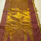 Seepu reku horizontal lines on golden ivory Kancheepuram pure silk saree body — Idam Living