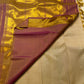 Self-colour ettukol close-up on golden ivory Kanchipuram pure silk saree — Idam Living
