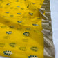 Mustard yellow pure silk Chanderi handloom saree with silver zari borders and woven motifs