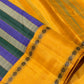 Border detail of the Lavender Green and Grey Handwoven Premium Zariless Korvai Kanjivaram Saree with Golden Mustard Rettapet Borders.