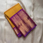Golden Turmeric Yellow Kancheepuram Saree — full drape, pure silk Kanchipuram handwoven — Idam Living