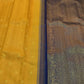 Golden Yellow Handwoven Pure Silk KanchiPattu Saree with Navy Korvai Zari Border