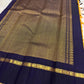Deep Indigo Kanchipuram border with traditional gold zari detailing