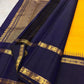 Golden Yellow Kanjeevaram saree with fine thanga-zari Veldhari lines