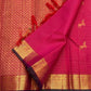 Grand array pallu in rich gold zari on a deep pink vintage Kanchipuram silk saree