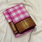Ornamental zari motif panels on Paalum Pazhamum Kanchipuram pallu
