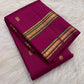 Vadamalli Magenta Handwoven Pure Silk Kanjivaram Rettapet Saree with Green-Accented Gold Zari Border