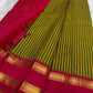 Green Handwoven Pure Silk Kanchipuram Saree with Kanchi Kattam Weave and Rettapet Border