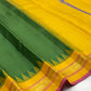 Deep Green Handwoven Pure Silk Kanjivaram Kanchi Kattam Saree with Manjal Pillayar Rekku Border