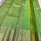 Fresh Green Handwoven Pure Silk Kanchipuram Saree with Floral Jaal Weave
