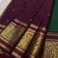 Green Kanchipuram silk saree with sorgavaasal mayil peacock motif detail
