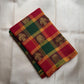 Emerald Green and Raspberry Pink Kanchi Kattam saree with antique gold zari buttas