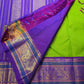 Royal Purple Korvai pallu with antique-gold paisley-inspired zari motifs.