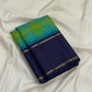 Green Teal Paalum Pazhamum Kanjeevaram Silk Saree with Pillayar Reku and Navy Border