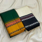 Forest green and golden yellow Kanchipuram Pattupet silk saree with Pillayar Reku border — Idam Living