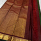 Full maroon pallu with dense gold zari woven pattern and ornate border, shipped from New Jersey USA
