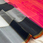 Grey and Black Shot Handwoven Pure Silk Kanchipuram Saree with Orange Paalum Pazhamum Pallu