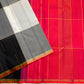 Grey and Black Shot Handwoven Pure Silk Kanchipuram Saree with Orange Paalum Pazhamum Pallu