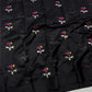 Handloom black floral silk Chanderi saree