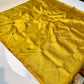 Turmeric yellow Chanderi with green-accented floral motifs
