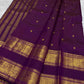 Jewel Purple and Antique Gold Handwoven Pure Silk Kanchipuram Saree with Rettapet Border and Mayil Chakram Butta