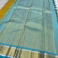Silk thread Mayil and Yaanai buttas on Golden Turmeric Kancheepuram silk saree body