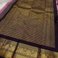 Full spread black zari pallu with intricate gold weave and border, shipped from New Jersey USA