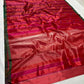 Handloom Tissue Silk Chanderi saree with multicolour cobalt-blue and green buttas on a Vermilion Red and Rani Pink ground