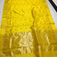 Handloom yellow Chanderi silk with red buttas