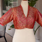 Handwoven Banarasi ombré silk blouse, Idam Living
