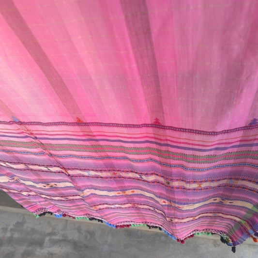 Bhujodi Softened Kala Cotton Saree – Handwoven Kutch