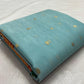 Handwoven blue Chanderi saree with broad gold-toned border