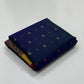 Handwoven blue Pure Silk Chanderi saree with gold border