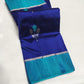 Handwoven blue Pure Silk Chanderi saree
