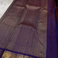 Traditional blue Kanchipuram silk saree ready to ship from New Jersey