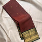 Burnished Brick pure silk Kancheepuram saree, Butta weave with Deep Green border — pallu detail