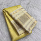 Butter Yellow Handwoven Pure Silk Kanchipuram Saree with Varisaipet Weave and Ivory Gold Zari Border