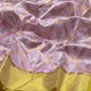 Handwoven Chanderi saree with lilac-pink body and yellow border