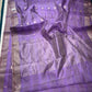 Lavender Chanderi Pattu Silk saree with ivory bird motifs, fine silver lines and luminous silver-lilac pallu