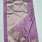 Handwoven Chanderi tissue silk saree in lilac-orchid, close-up of silk surface