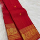 Deep Arakku Red Handwoven Pure Silk KanchiPattu Saree with Dark Korvai Zari Border