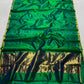Luminous green and peacock blue Chanderi silk saree with traditional zari detailing