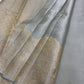 Handwoven grey Kanjipuram pure silk saree, Idam Living