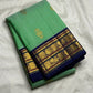 Gold zari mayil peacock butta on jade green korvai Kanchipuram silk saree body — Idam Living